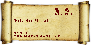 Meleghi Uriel névjegykártya